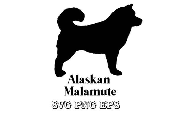 Alaskan Malamute Dog Silhouette Vector