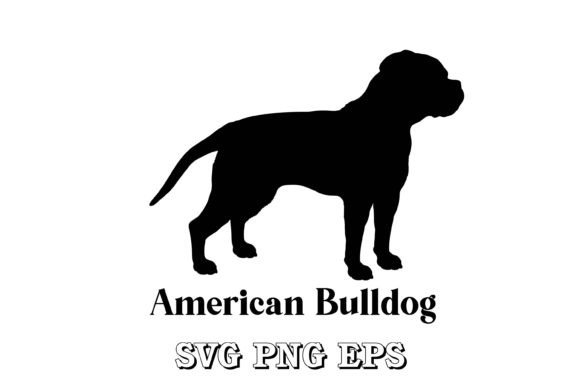 American Bulldog Dog Silhouette