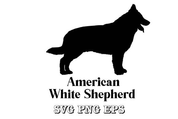 American White Shepherd Dog Silhouette
