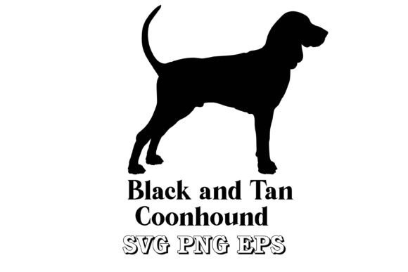 Black and Tan Coonhound Dog Silhouette