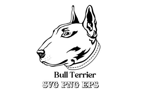 Bull Terrier Dog Silhouette Face