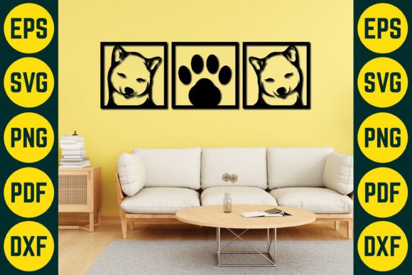 Dog Wall Decor Laser Cut SVG Design 10