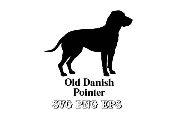 Old Danish Pointer Dog Silhouette