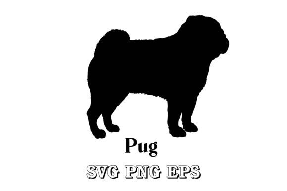 Pug Dog Silhouette Logo