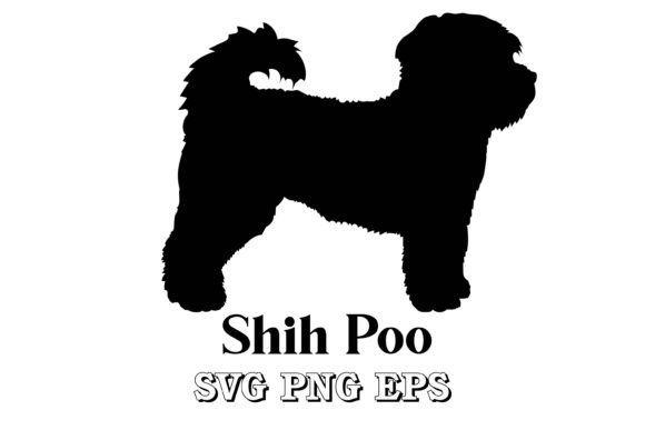 Shih Poo Dog Silhouette Vector