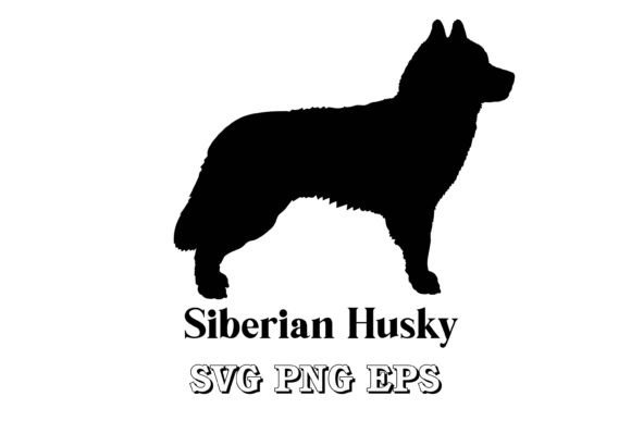 Siberian Husky Dog Silhouette Vector